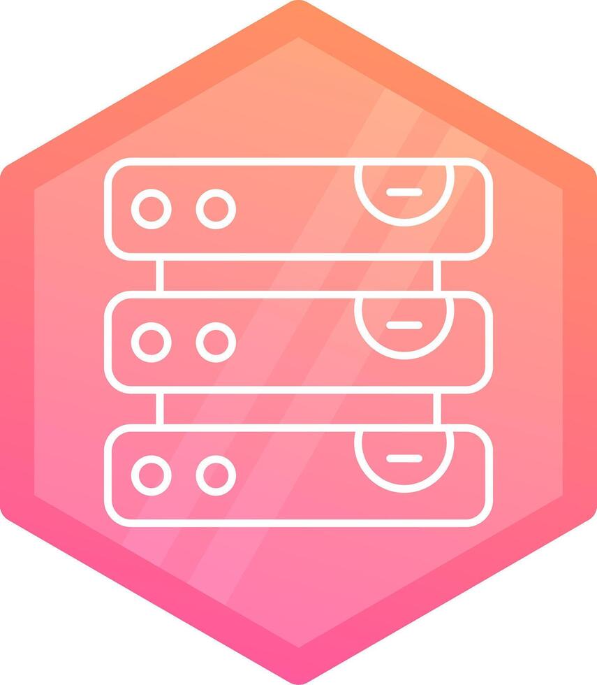 Database Gradient polygon Icon vector