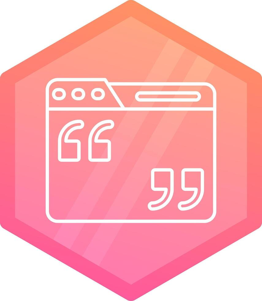 Quote Gradient polygon Icon vector