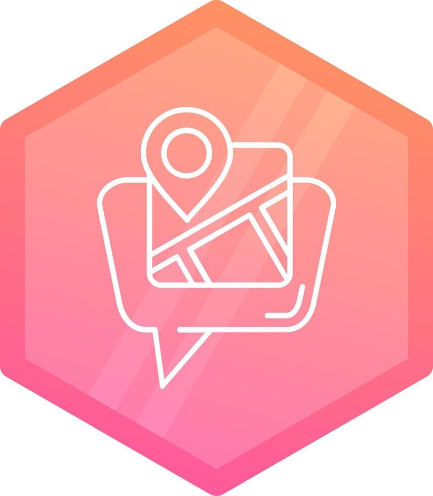 Map location Gradient polygon Icon vector