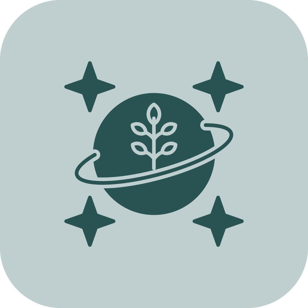 Planet Glyph Tritone Icon vector