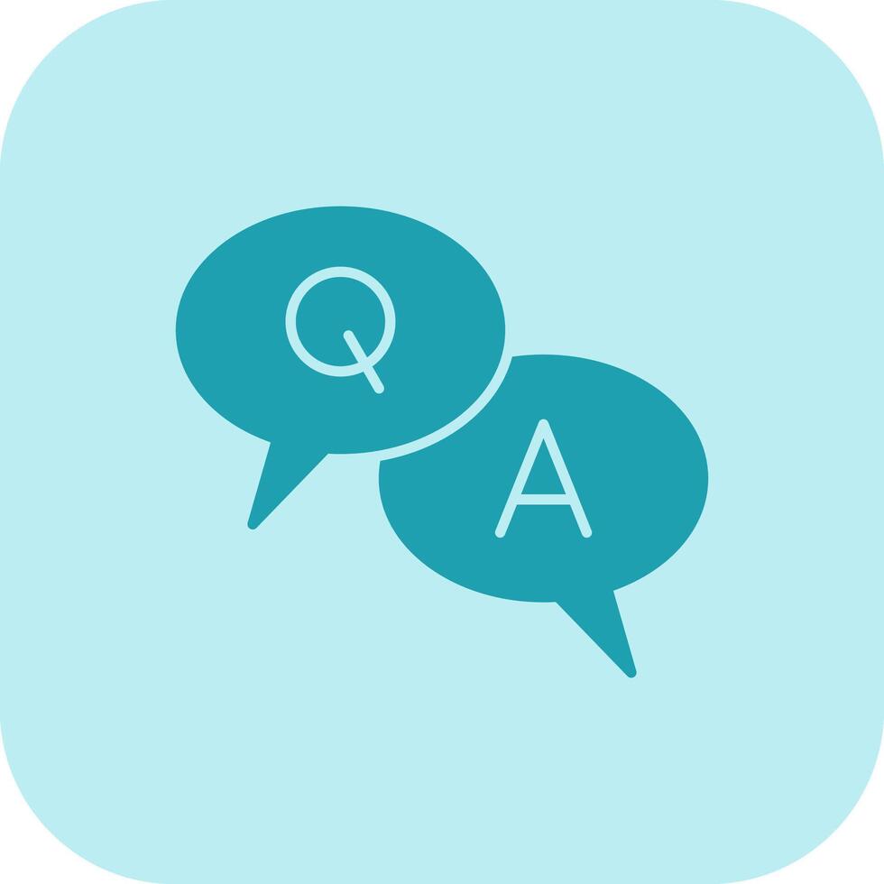 Question And Answer Glyph Tritone Icon vector