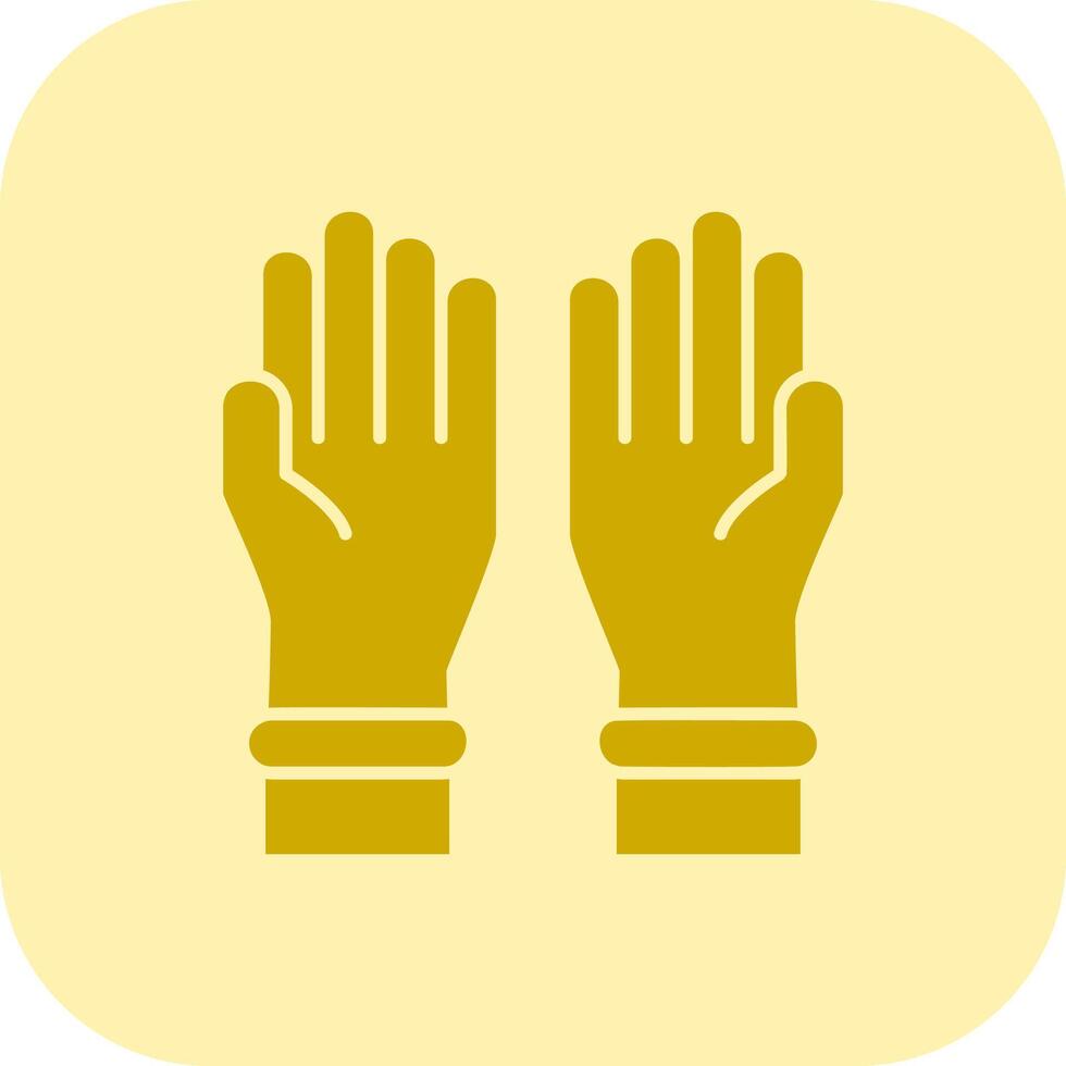 Protective Gloves Glyph Tritone Icon vector