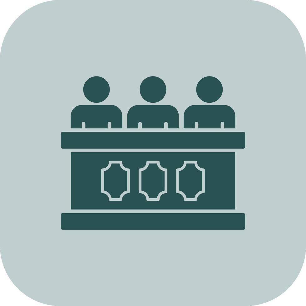 Panel of judges Glyph Tritone Icon vector