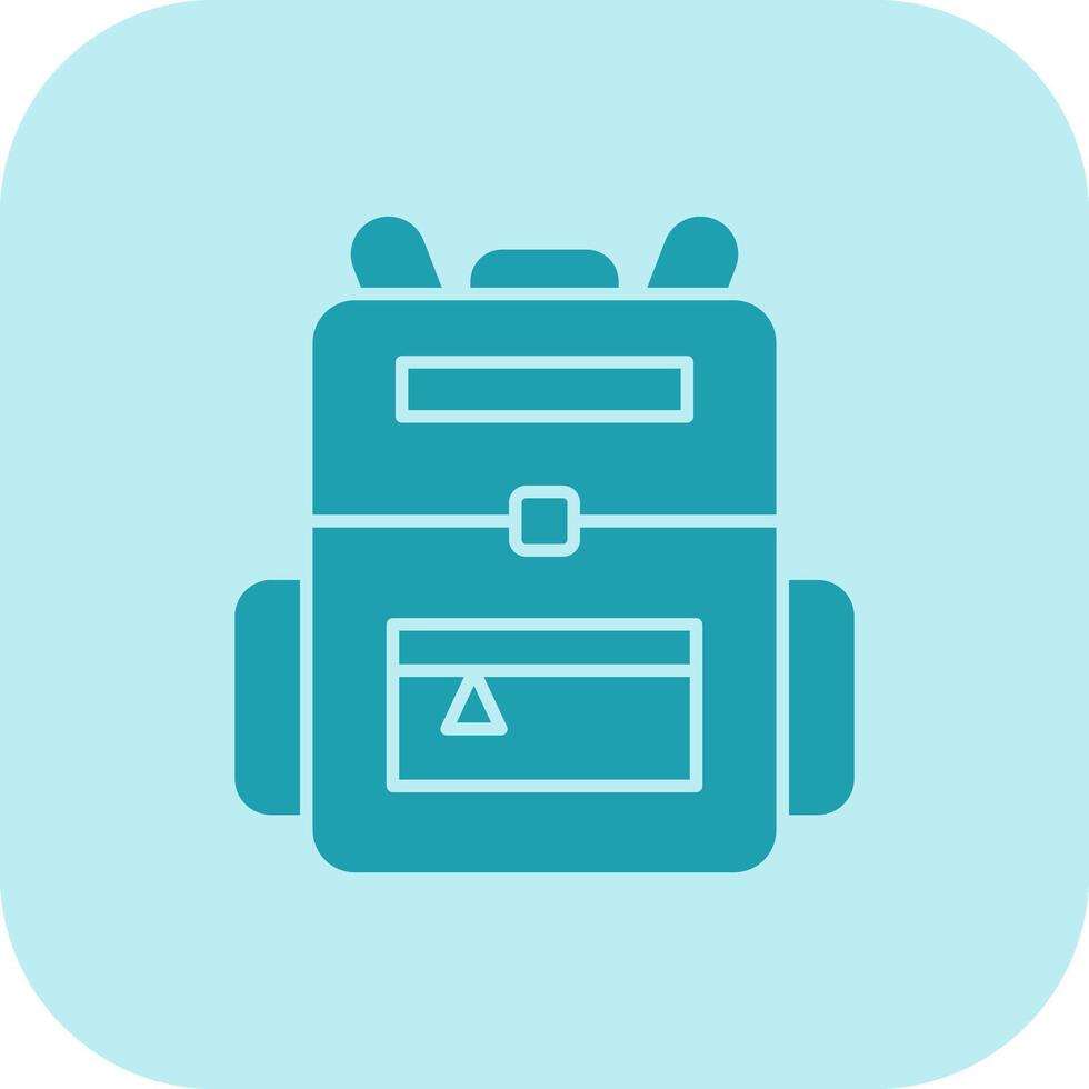 Backpack Glyph Tritone Icon vector