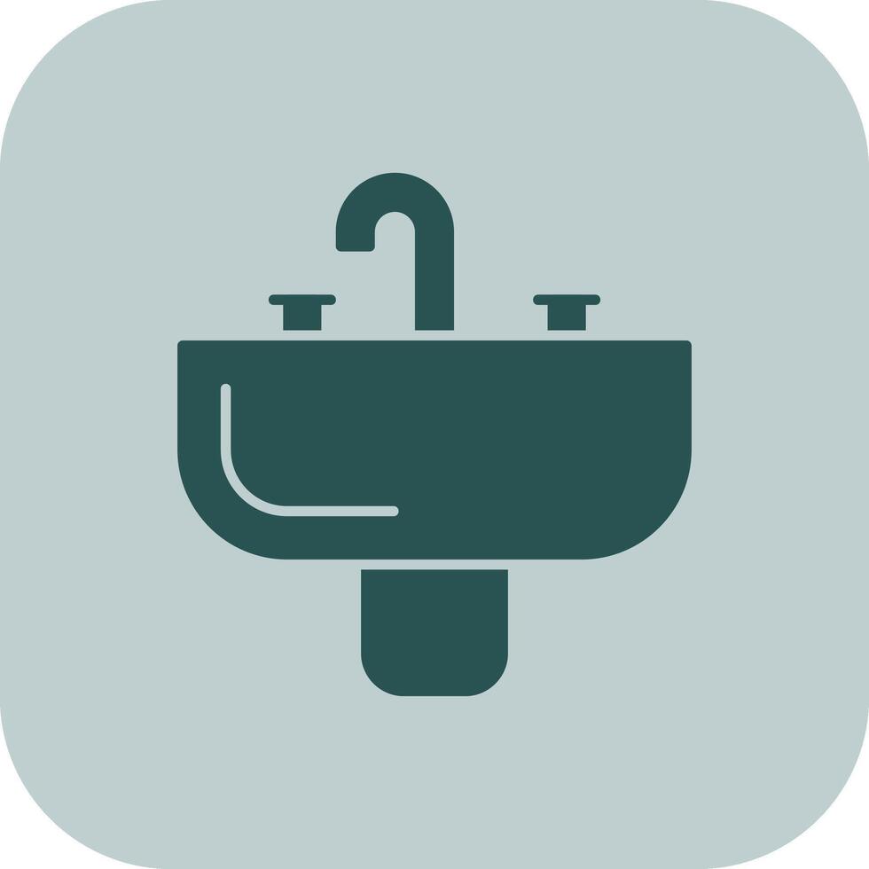 Sink Glyph Tritone Icon vector