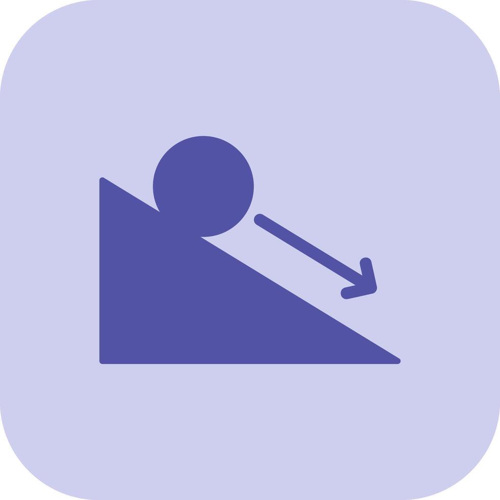Down Hill Glyph Tritone Icon vector