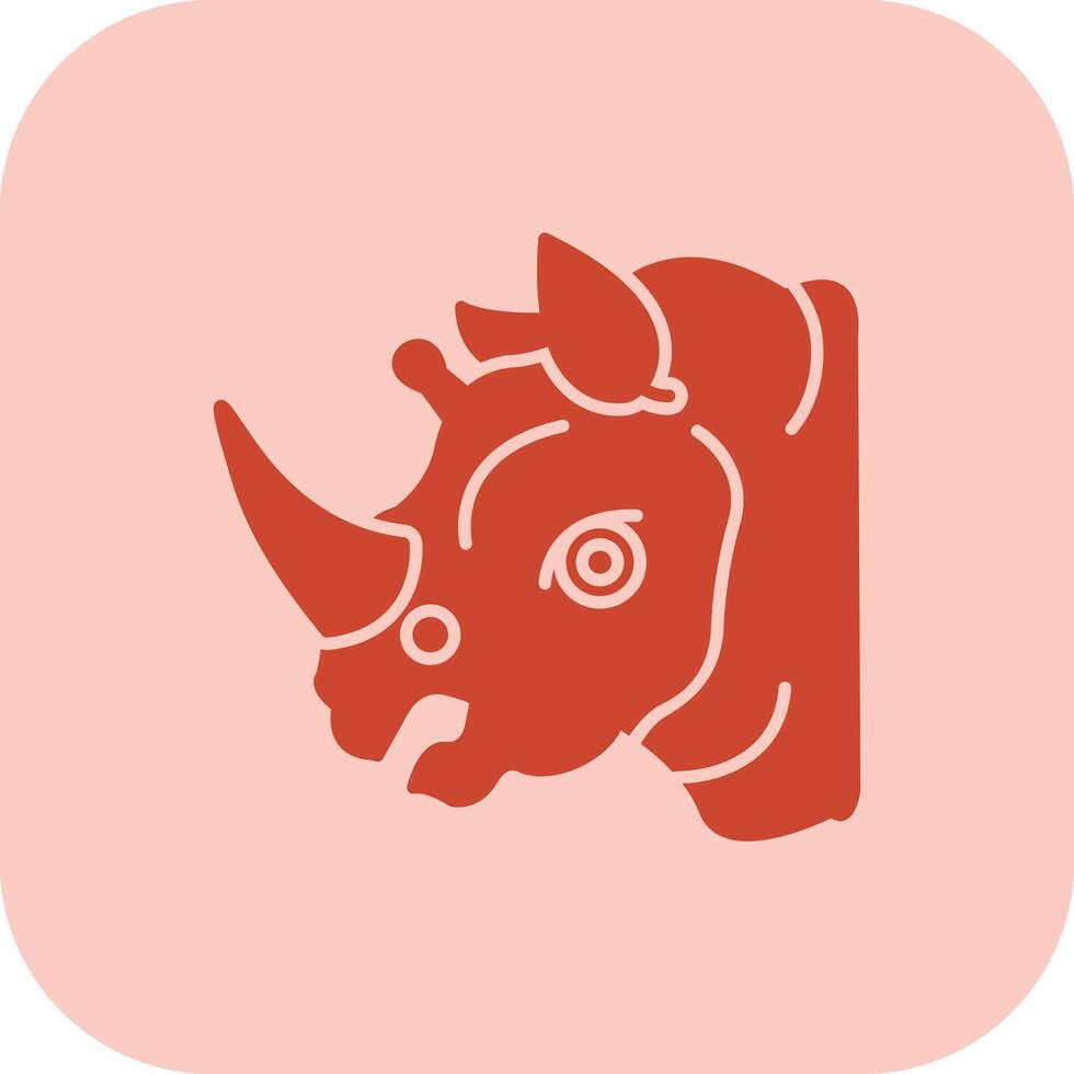 Rhinoceros Glyph Tritone Icon vector