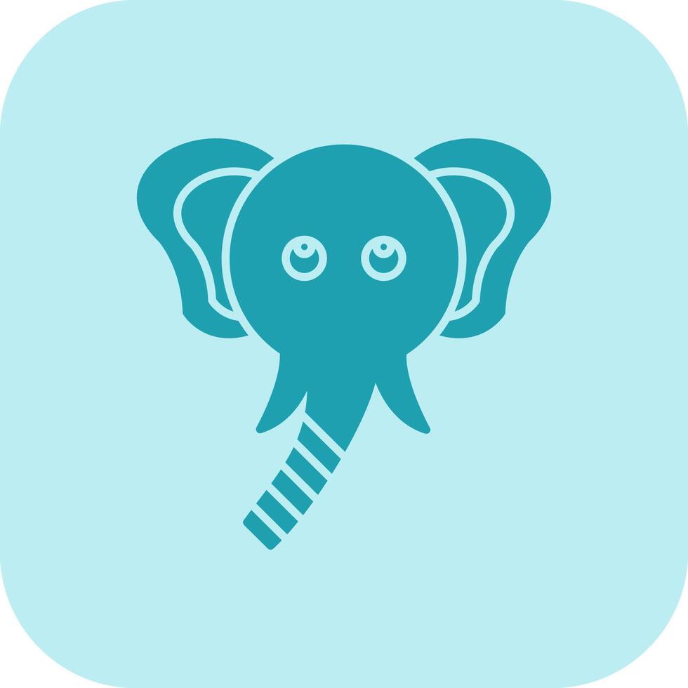 elefante glifo tritono icono vector