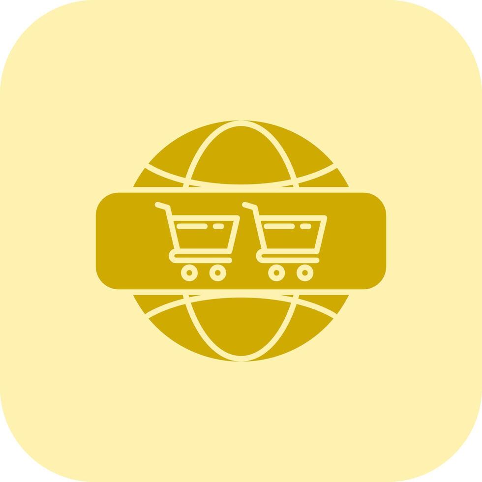 en línea compras glifo tritono icono vector