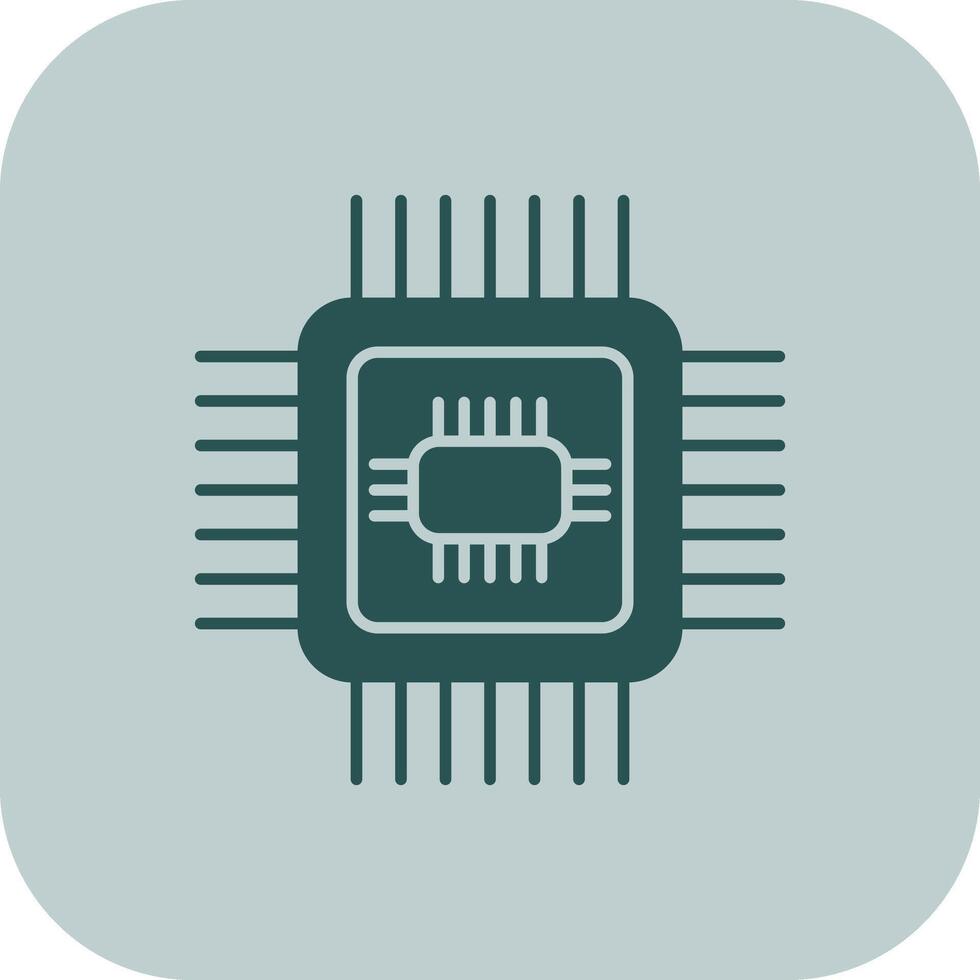 Cpu Glyph Tritone Icon vector