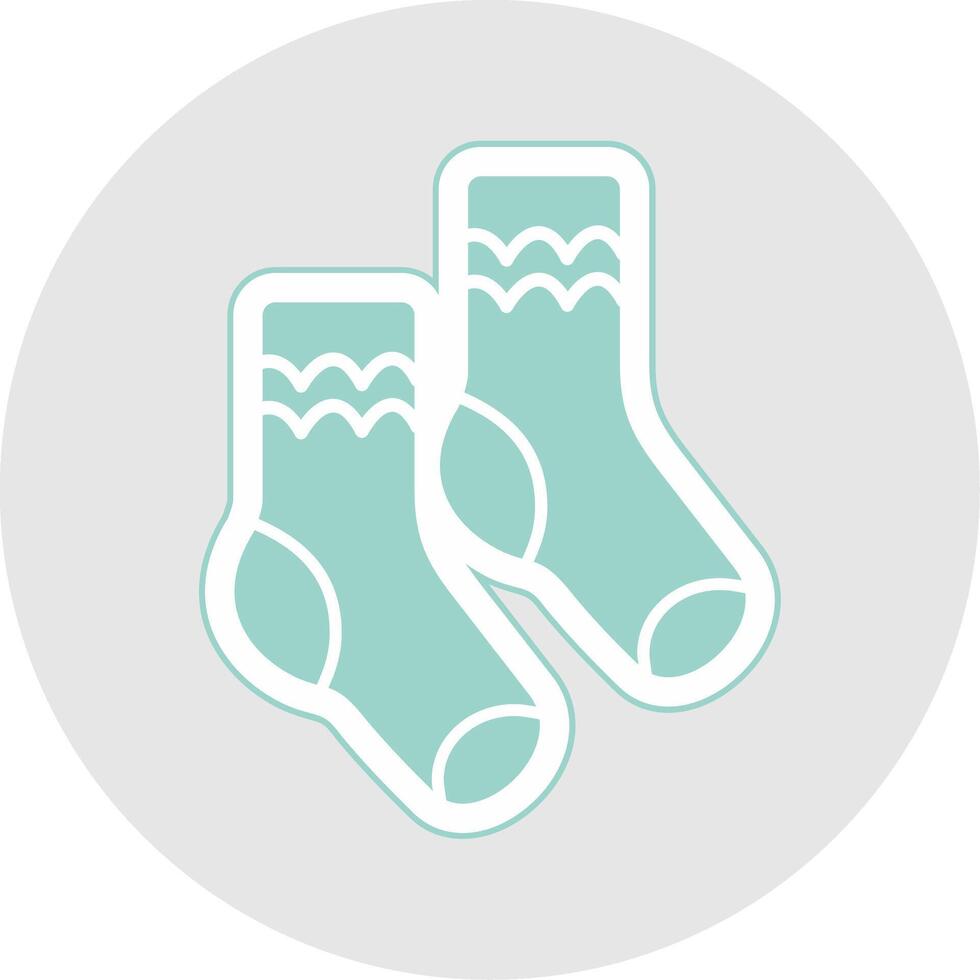 par de calcetines glifo multicolor pegatina icono vector