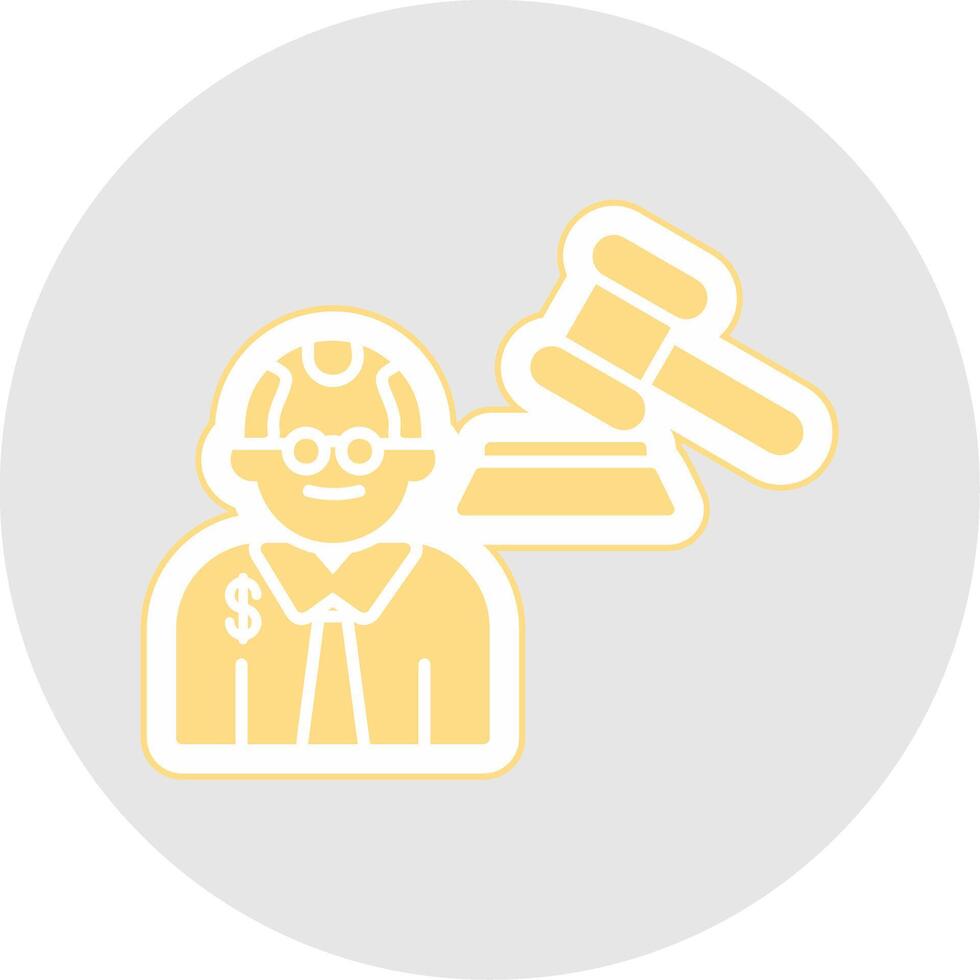 Judge Giving Order Glyph Multicolor Sticker Icon vector