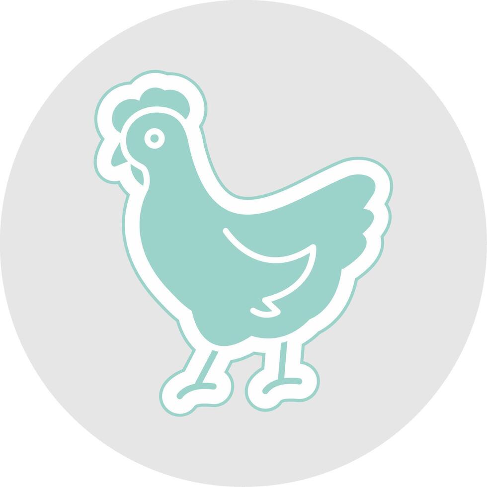 Chicken Glyph Multicolor Sticker Icon vector