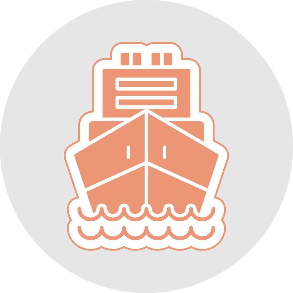 Logistics Ship Glyph Multicolor Sticker Icon vector