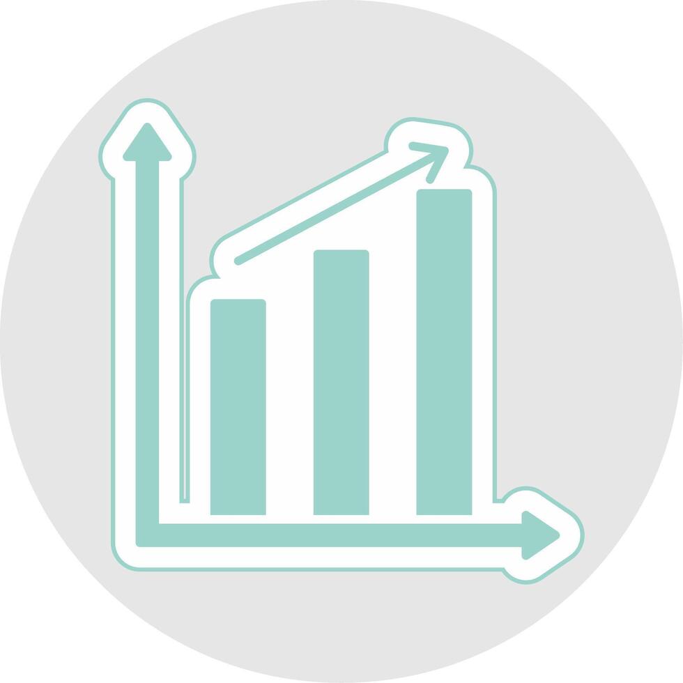 Bar Chart Glyph Multicolor Sticker Icon vector