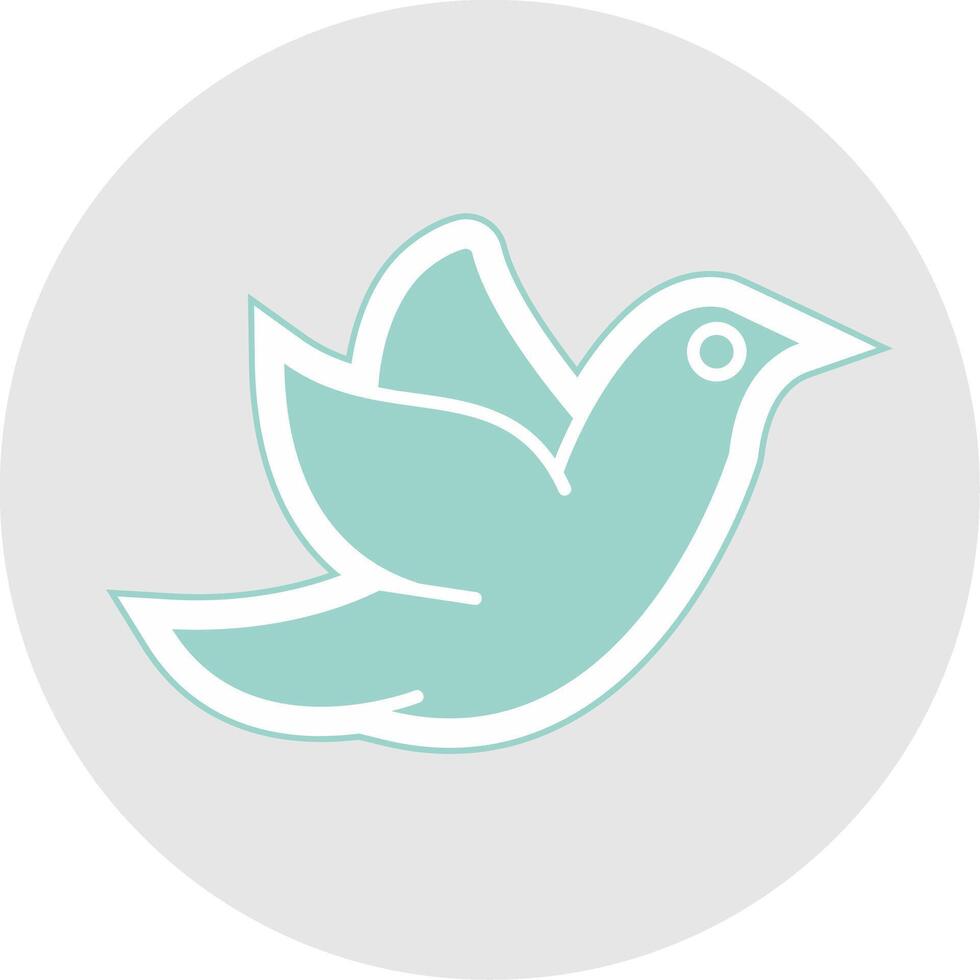 Dove Glyph Multicolor Sticker Icon vector