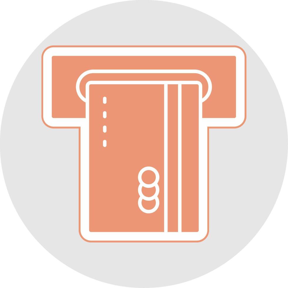 Insert Card Glyph Multicolor Sticker Icon vector