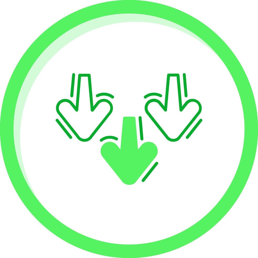 Decrease Green mix Icon vector