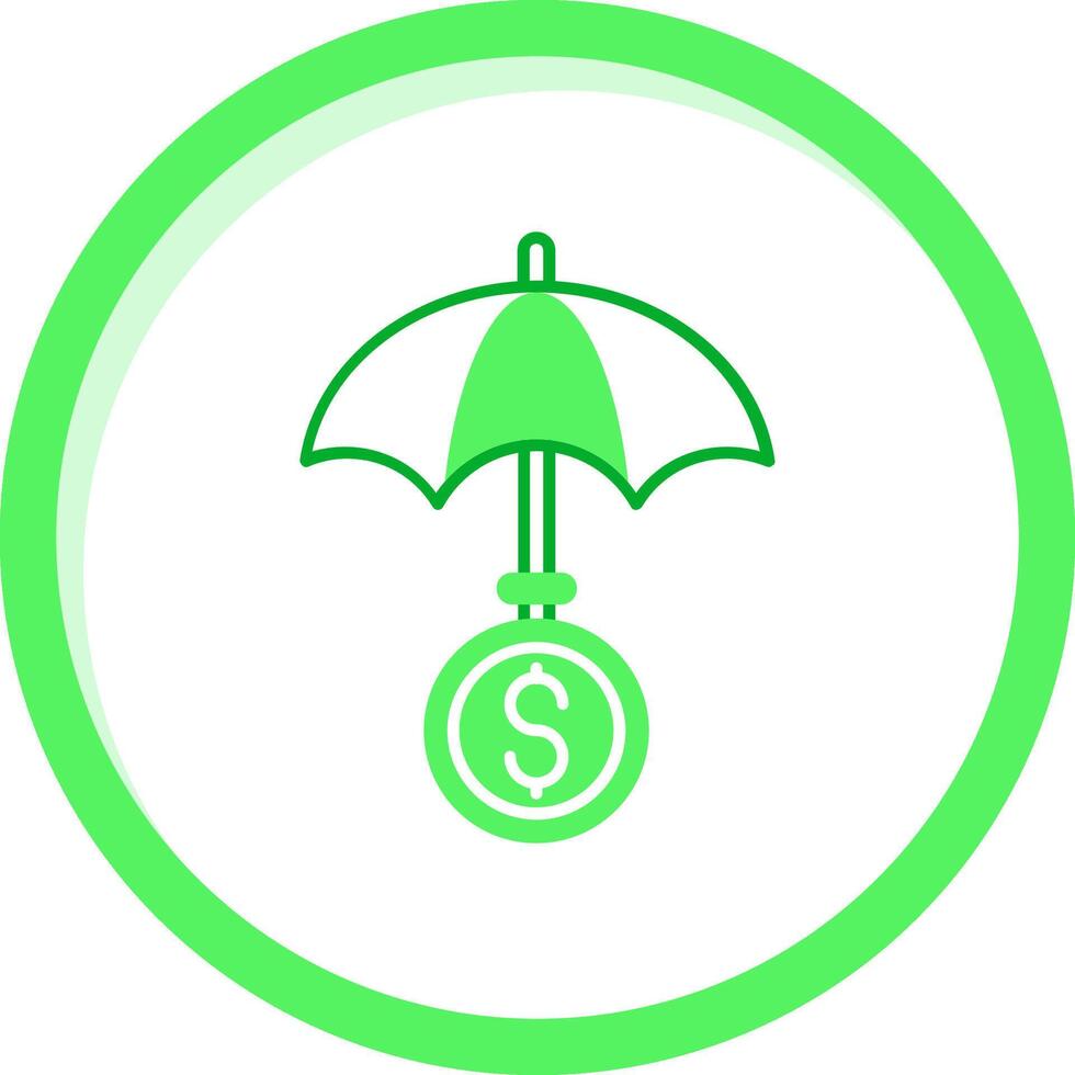 paraguas verde mezcla icono vector