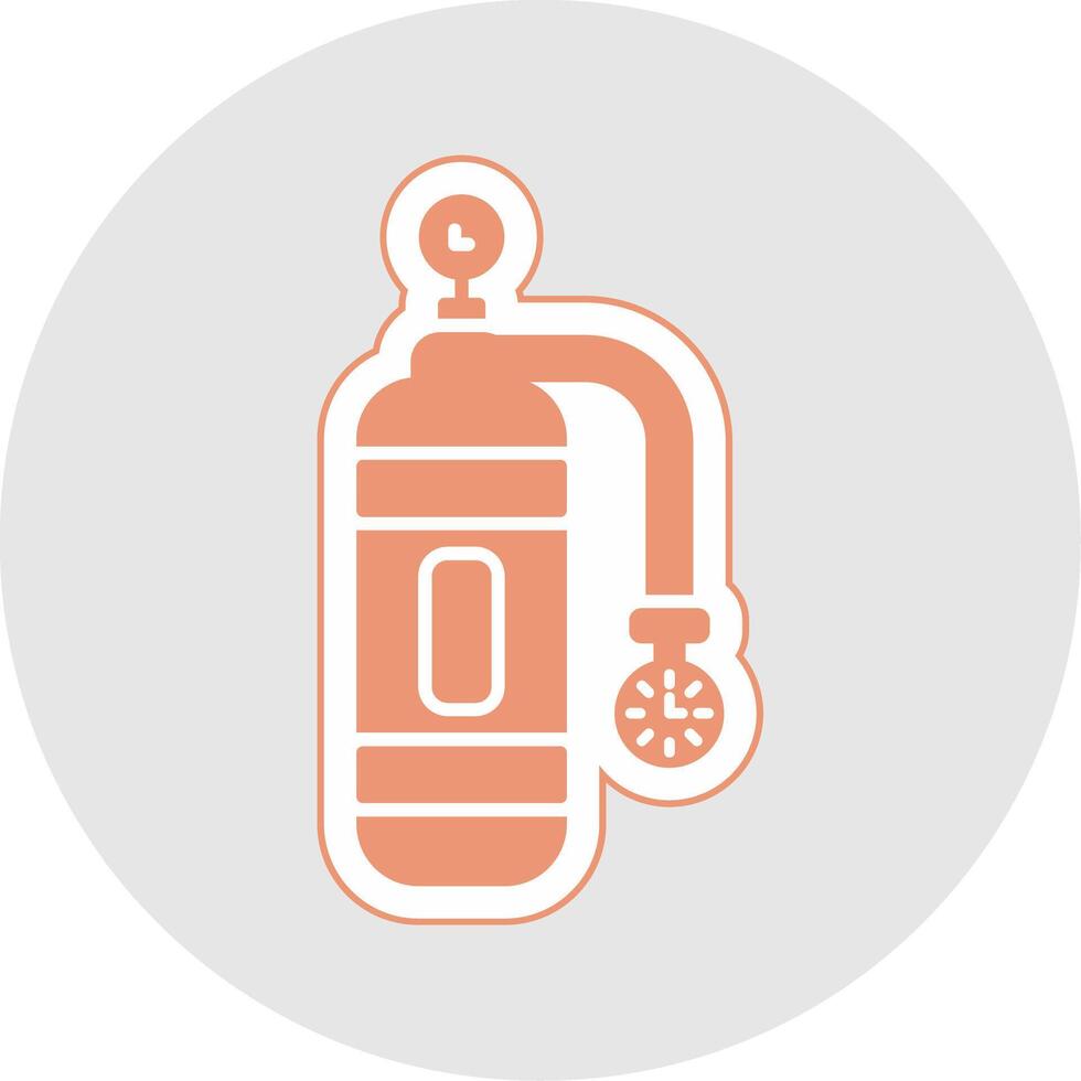 Oxygen Tank Glyph Multicolor Sticker Icon vector