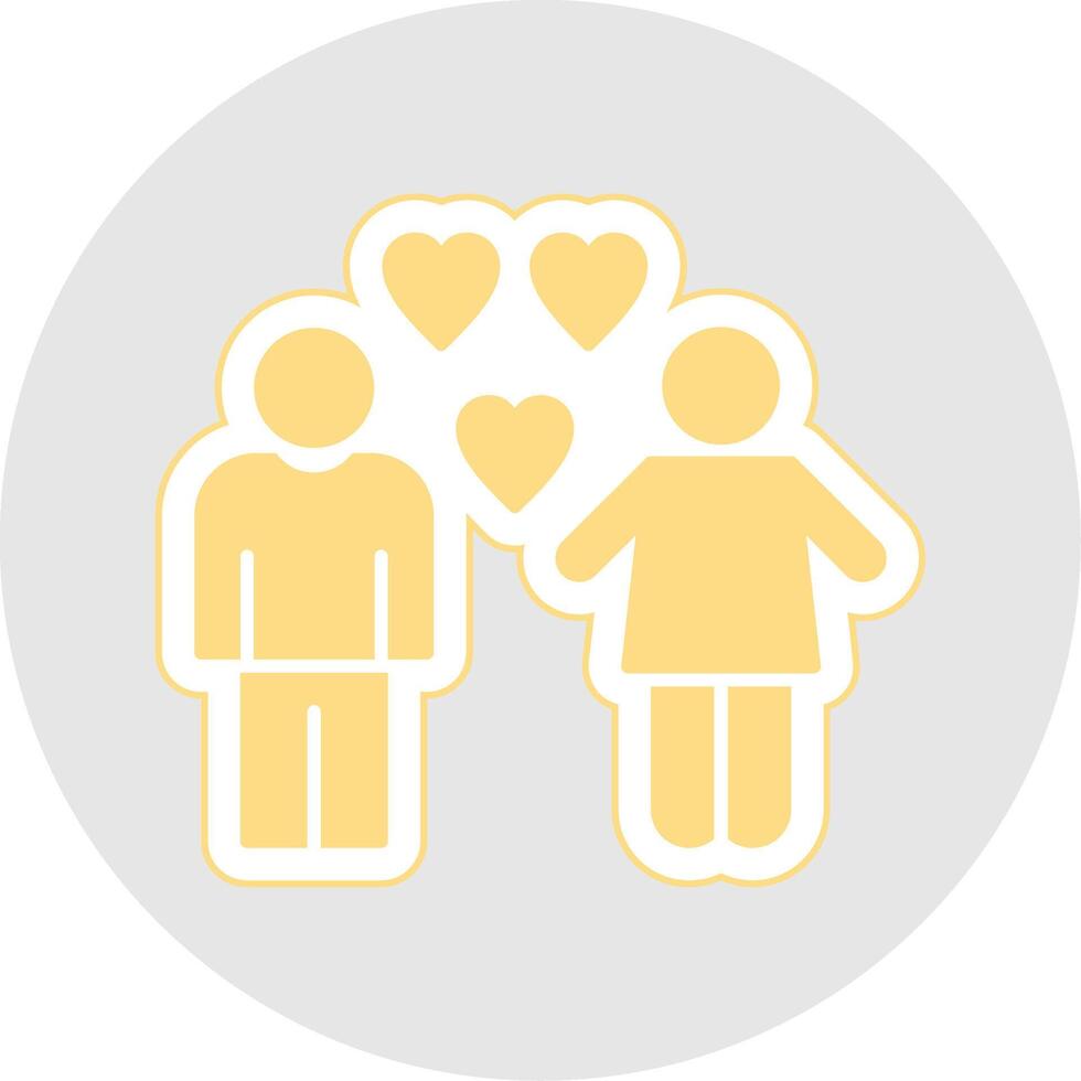 Relation Glyph Multicolor Sticker Icon vector