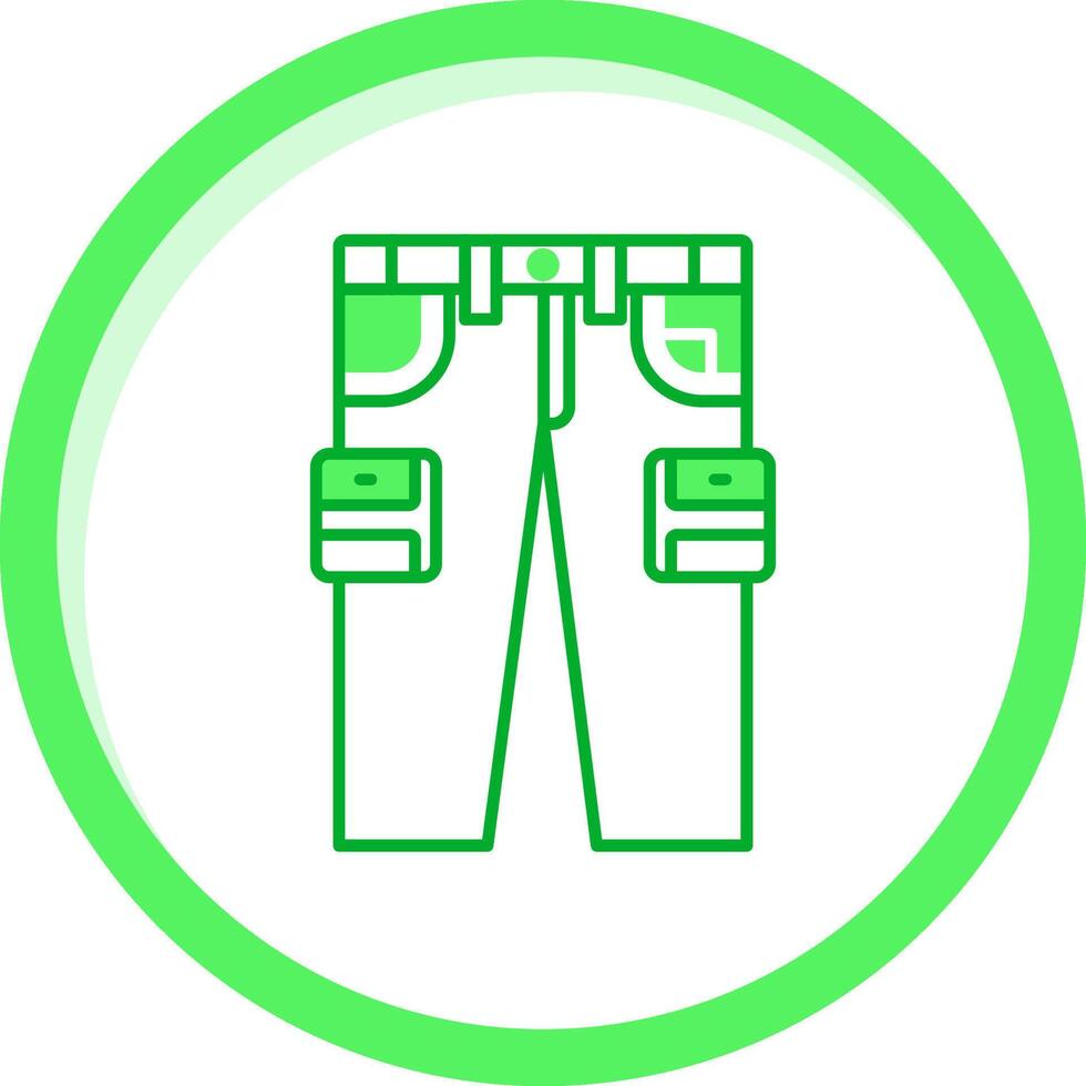 carga pantalones verde mezcla icono vector