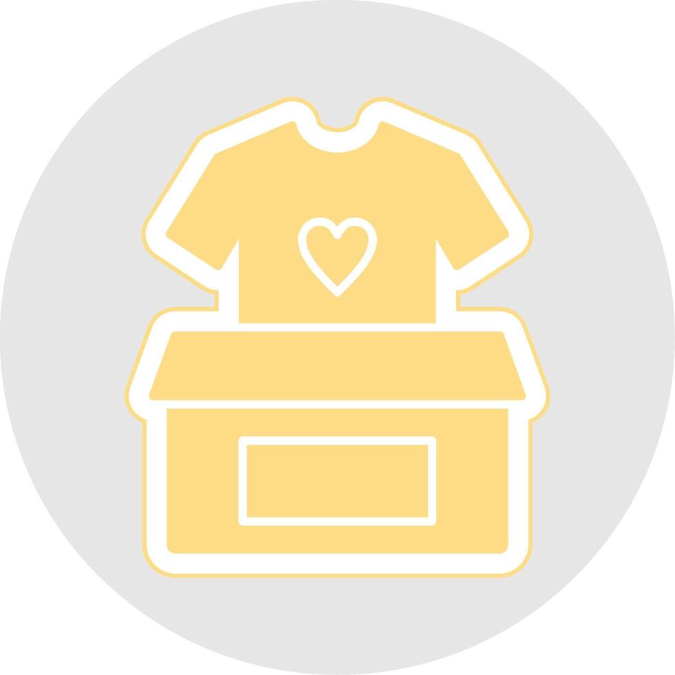 Clothes Donation Glyph Multicolor Sticker Icon vector