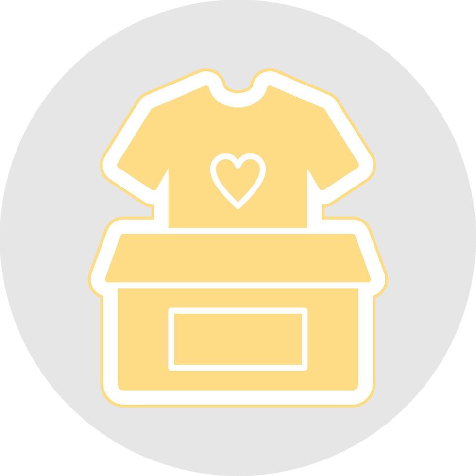 ropa donación glifo multicolor pegatina icono vector