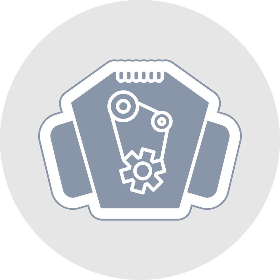 Engine Glyph Multicolor Sticker Icon vector