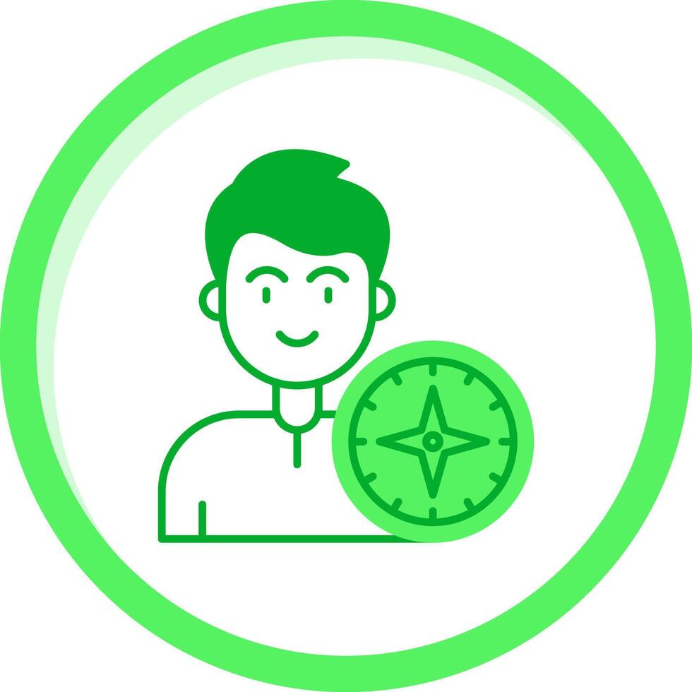 Compass Green mix Icon vector