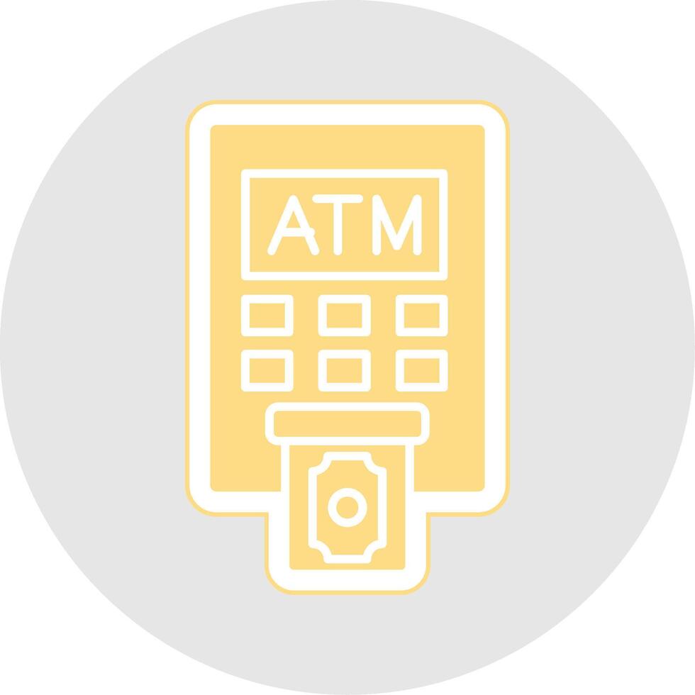 Atm Machine Glyph Multicolor Sticker Icon vector