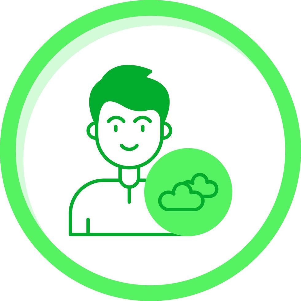 Cloud Green mix Icon vector