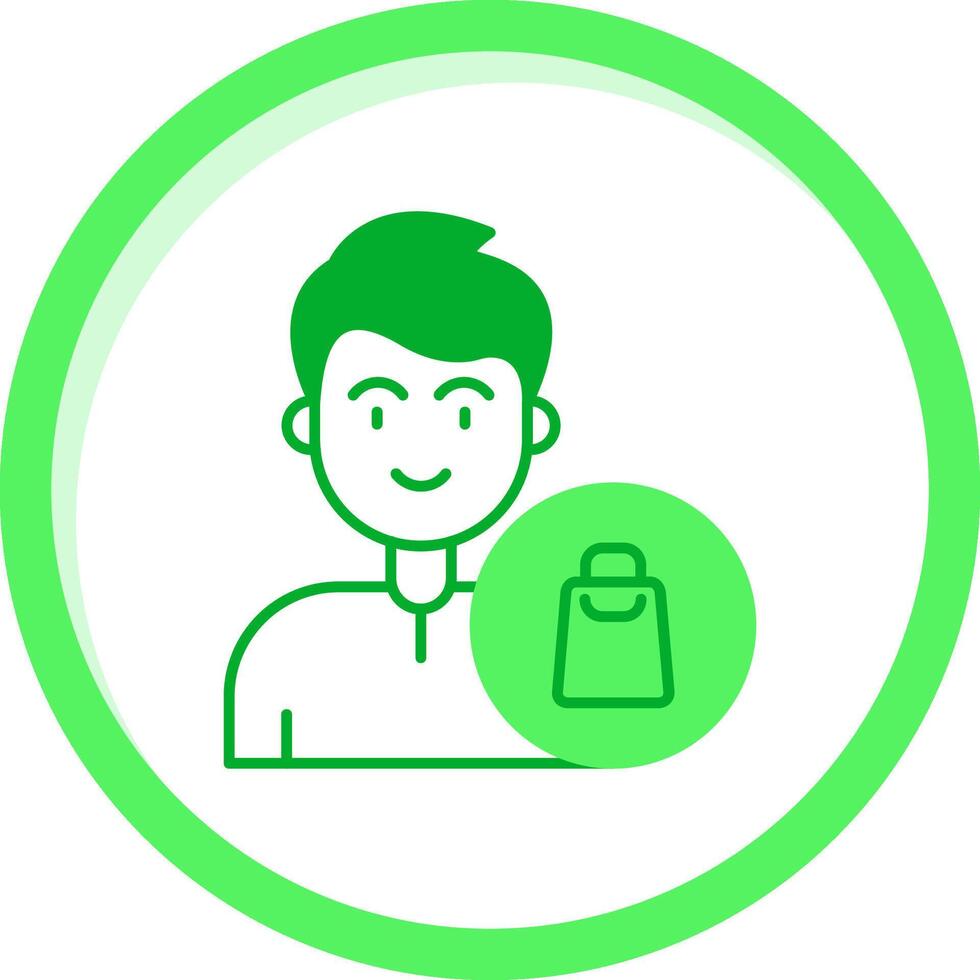 Shopping Green mix Icon vector