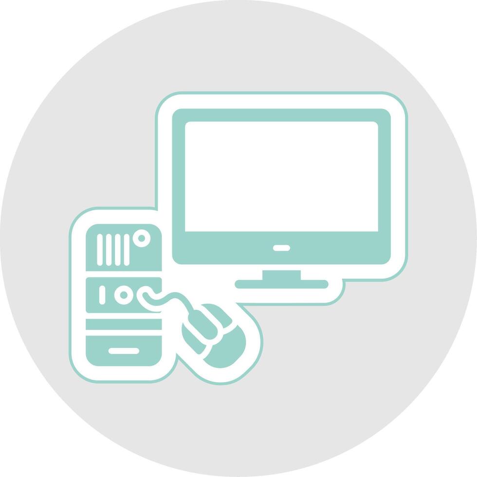 Computing Glyph Multicolor Sticker Icon vector