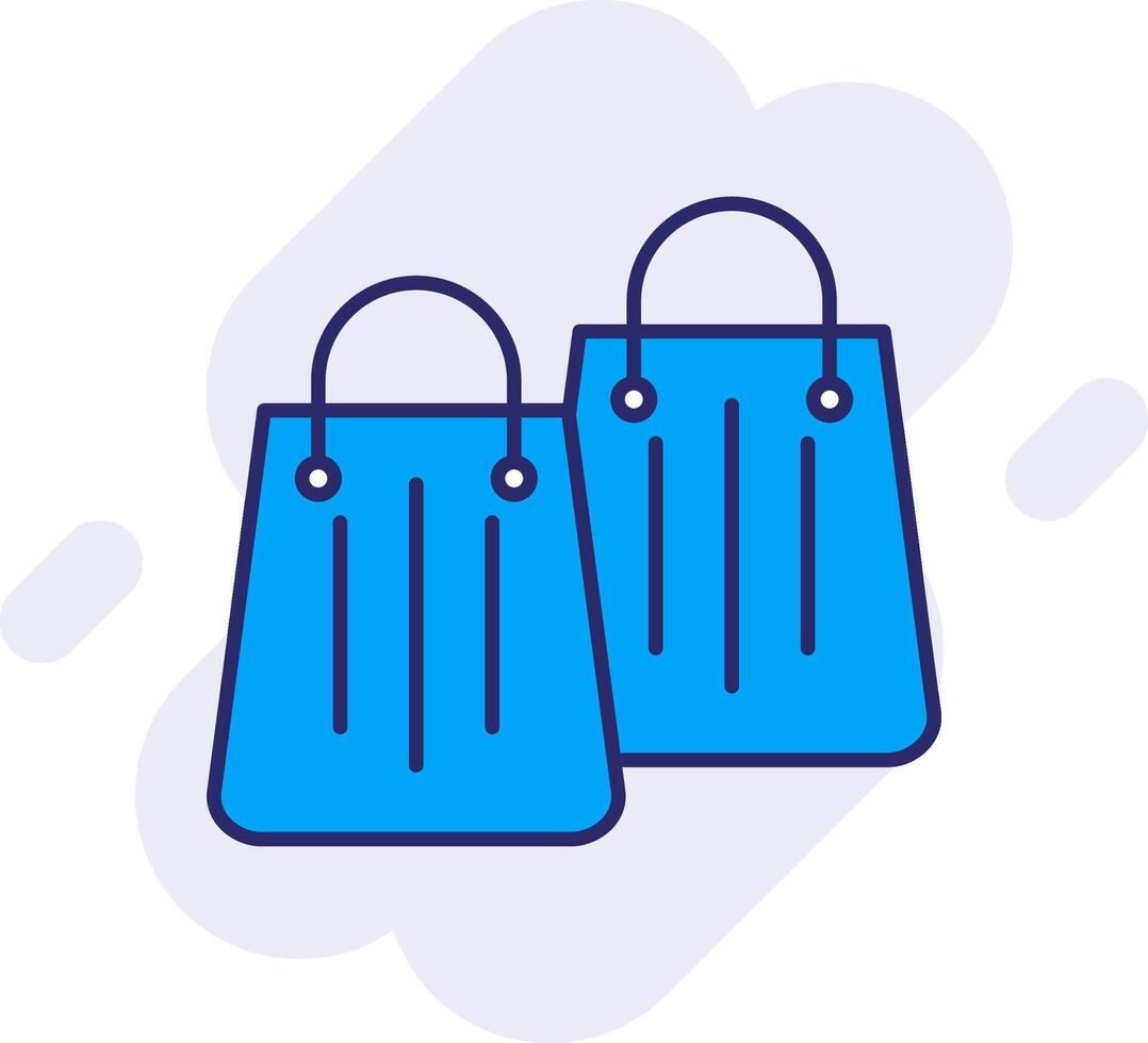 compras bolso línea lleno fondo icono vector