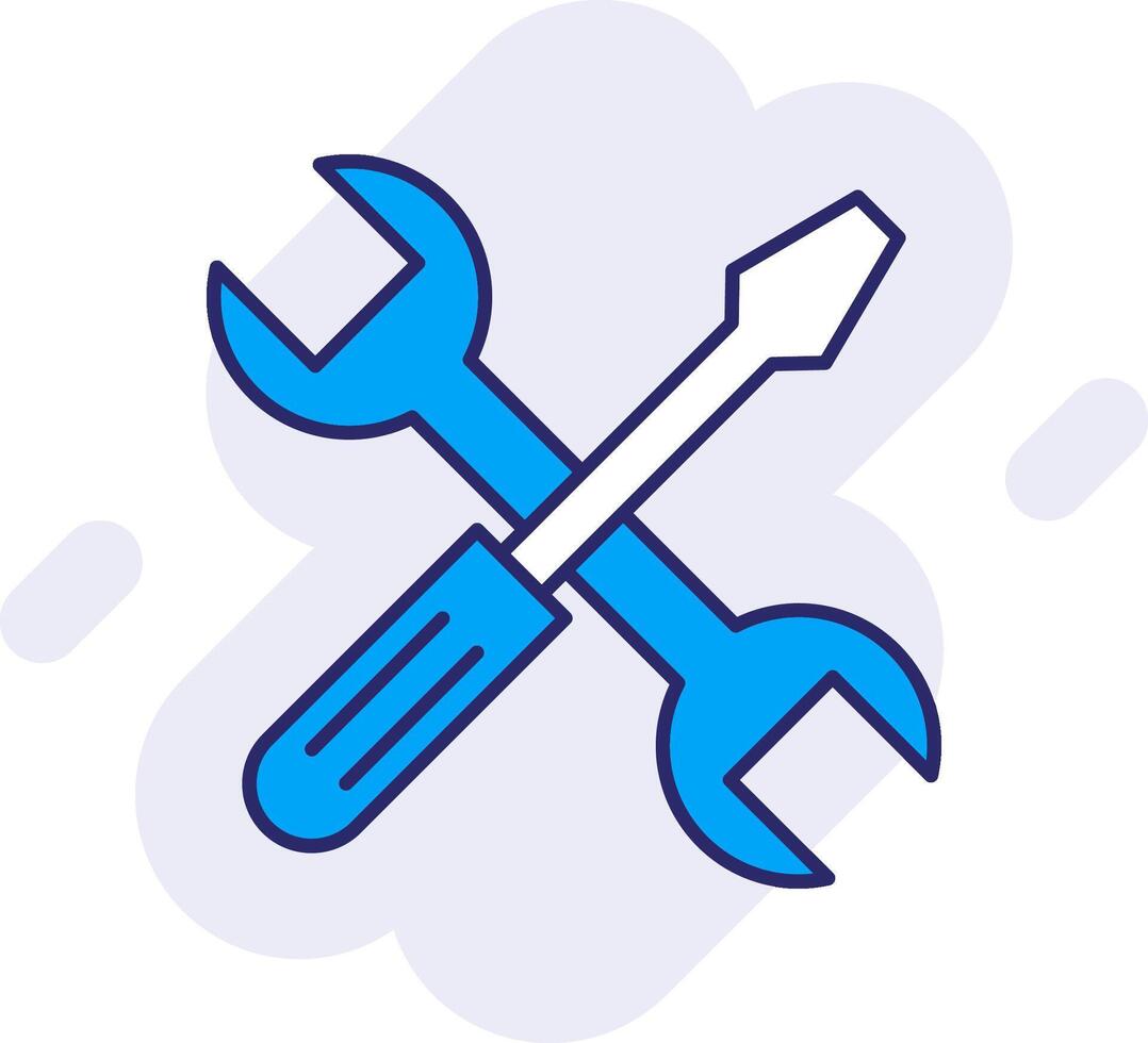 Cross Wrench Line Filled Backgroud Icon vector