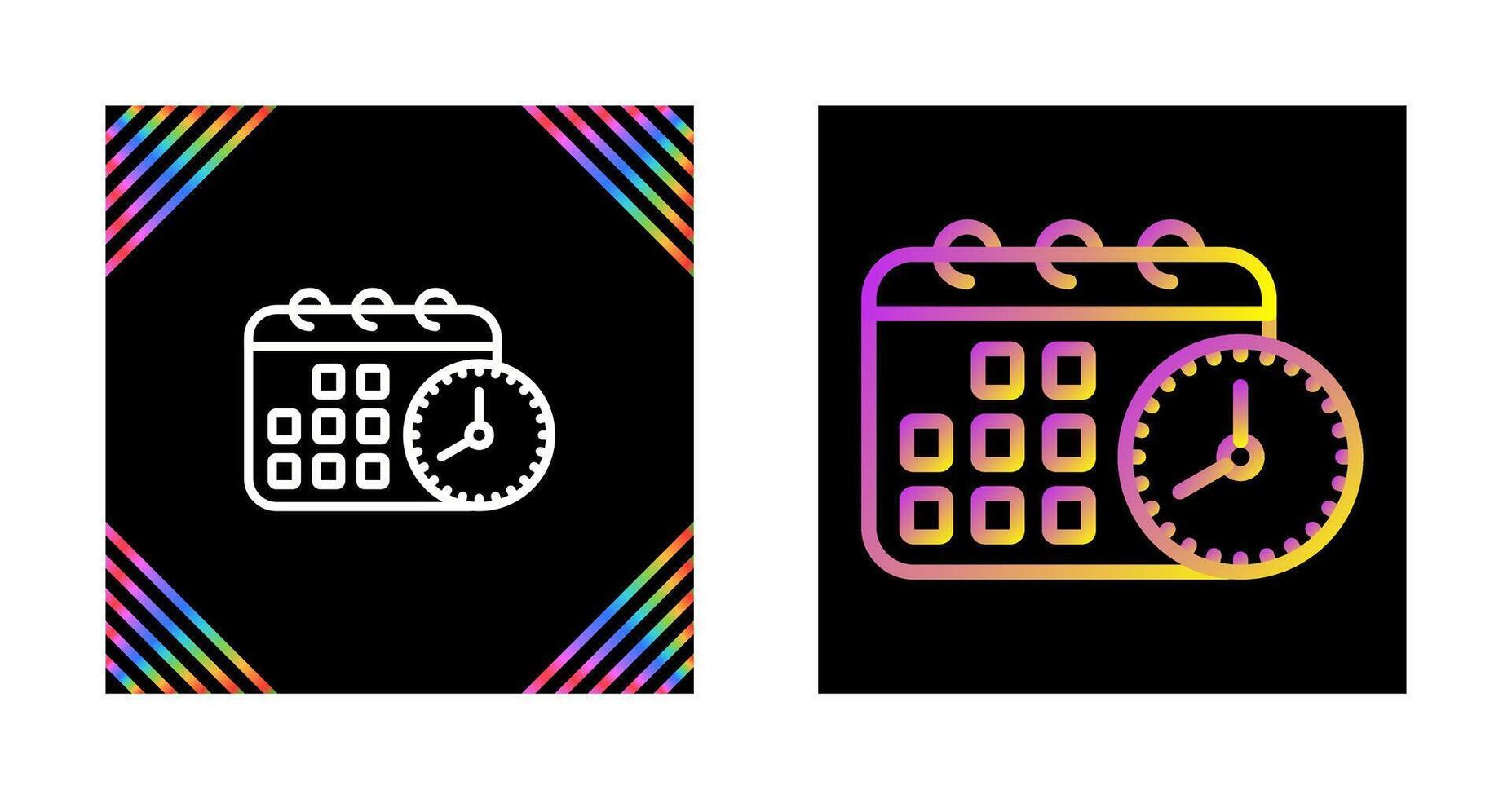 Calendar with clock Vector Icon