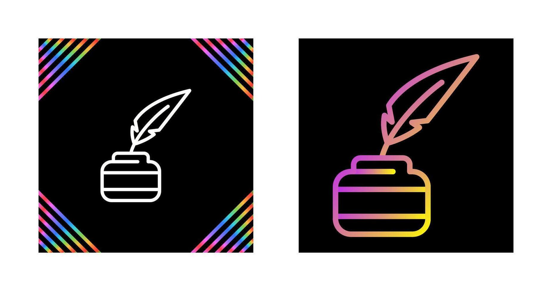 Quill pen with inkwell Vector Icon