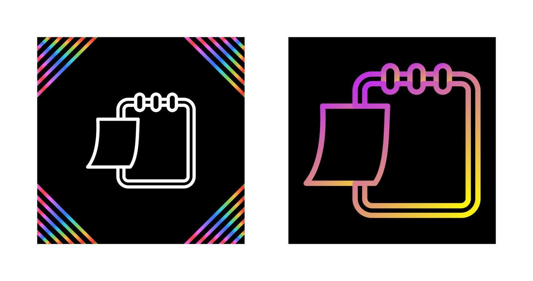 Writing pad with sticky no Vector Icon