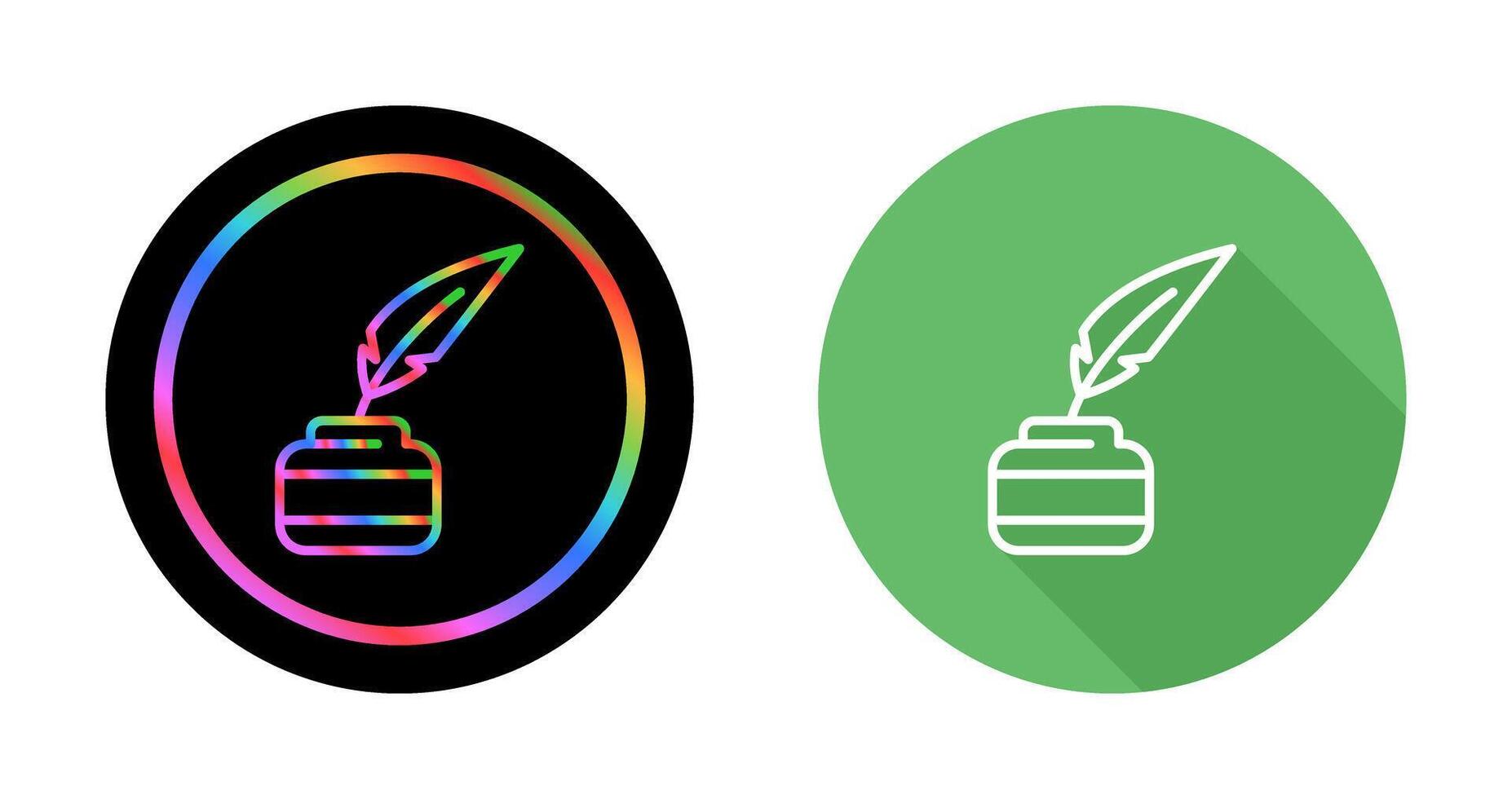 Quill pen with inkwell Vector Icon