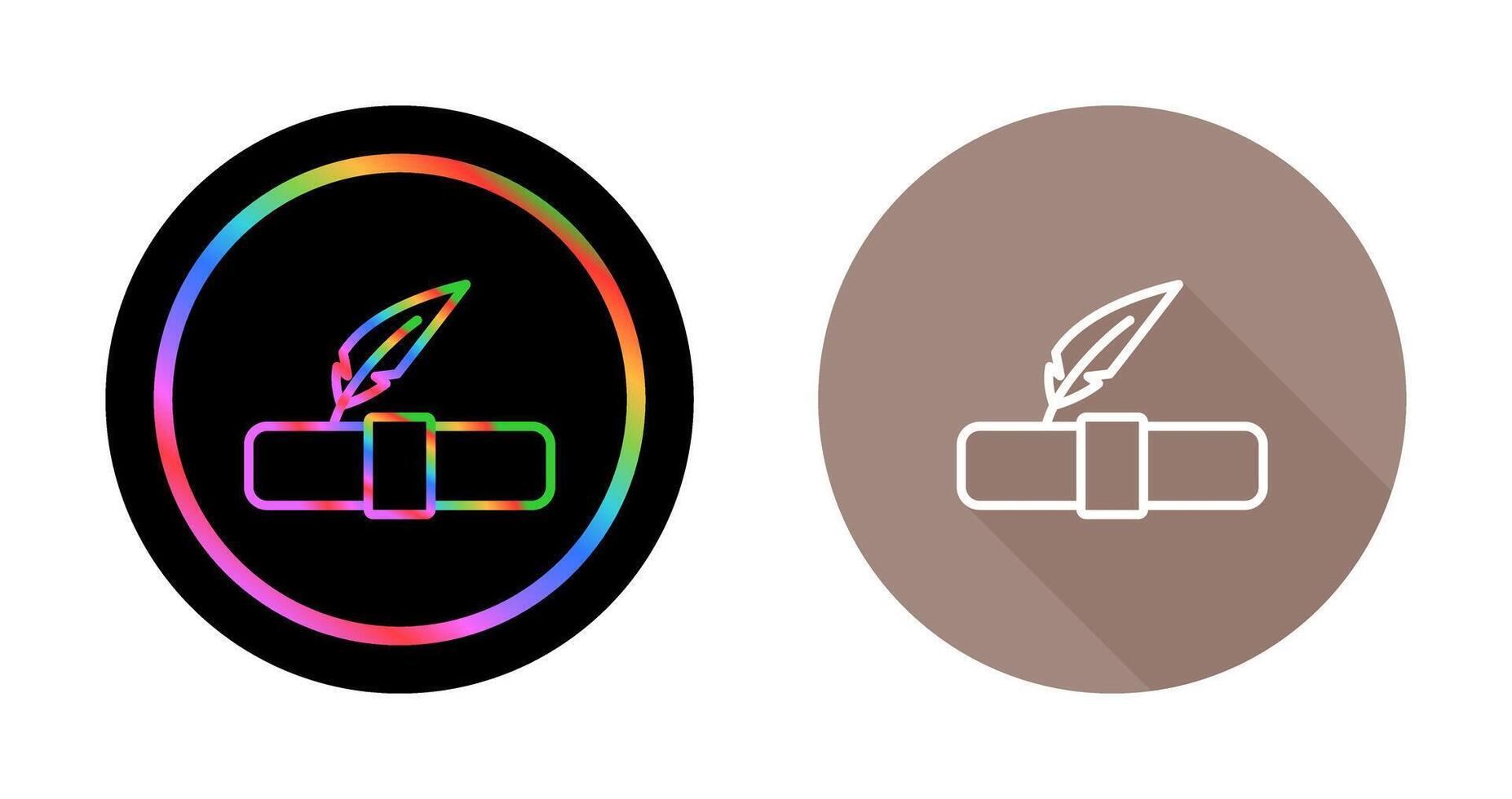 Quill pen with scroll Vector Icon