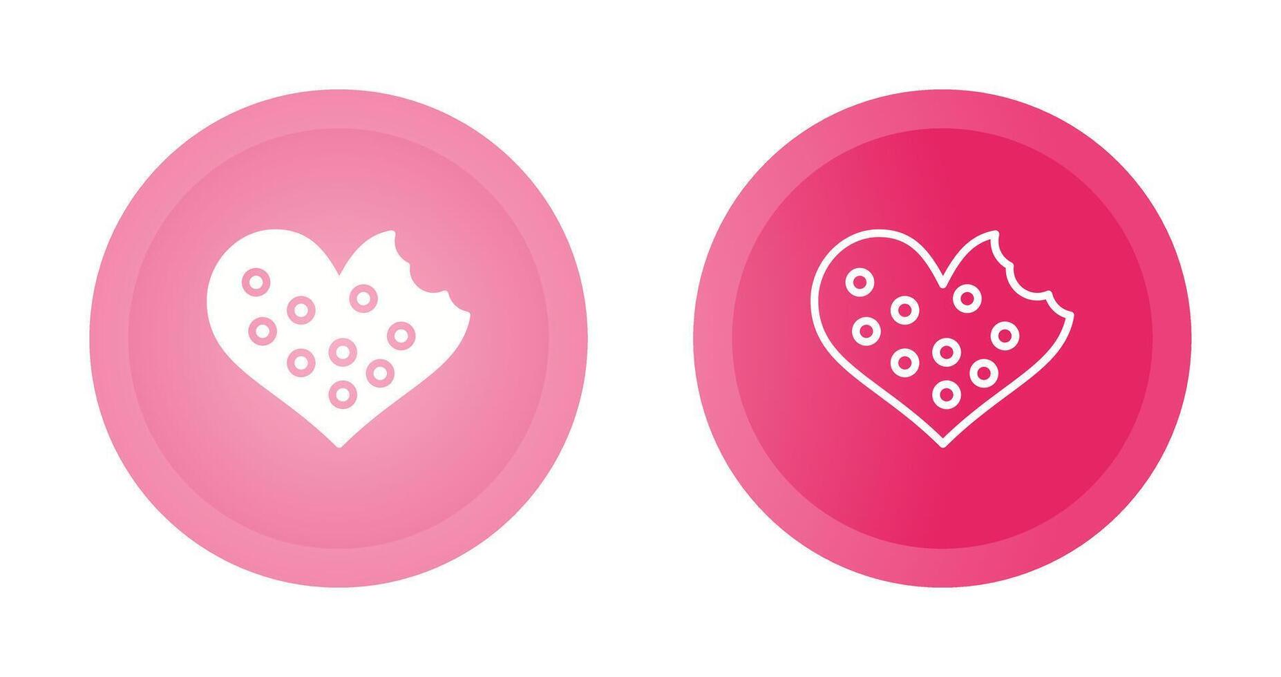 Heart shaped cookies Vector Icon