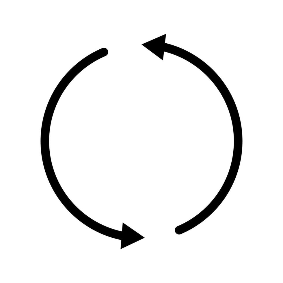 vector negro línea icono actualizar flecha aislado en blanco antecedentes