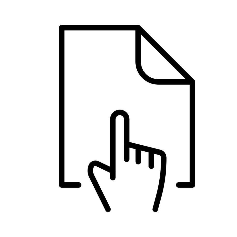 Vector black line icon select the desired file isolated on white background