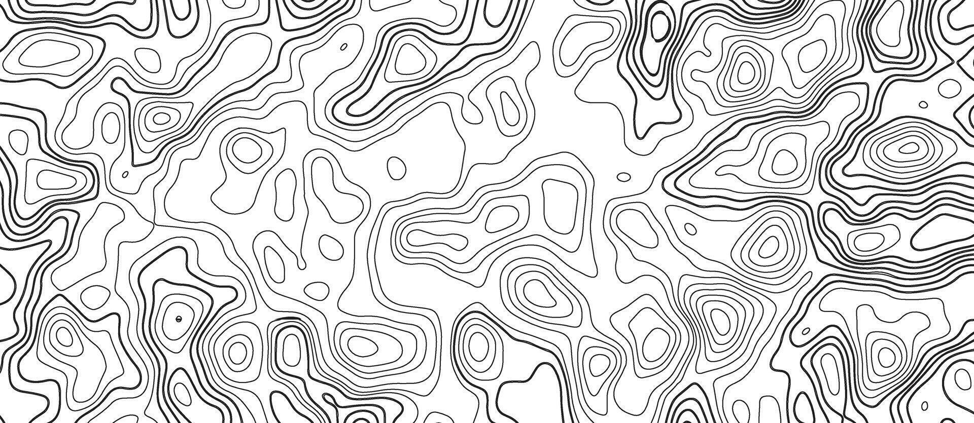 Topographic background and texture. abstraction with place for text. Topo backdrop lines, contour, geographic grid. Modern black and white topographic contours lines of mountains. Topography map art vector