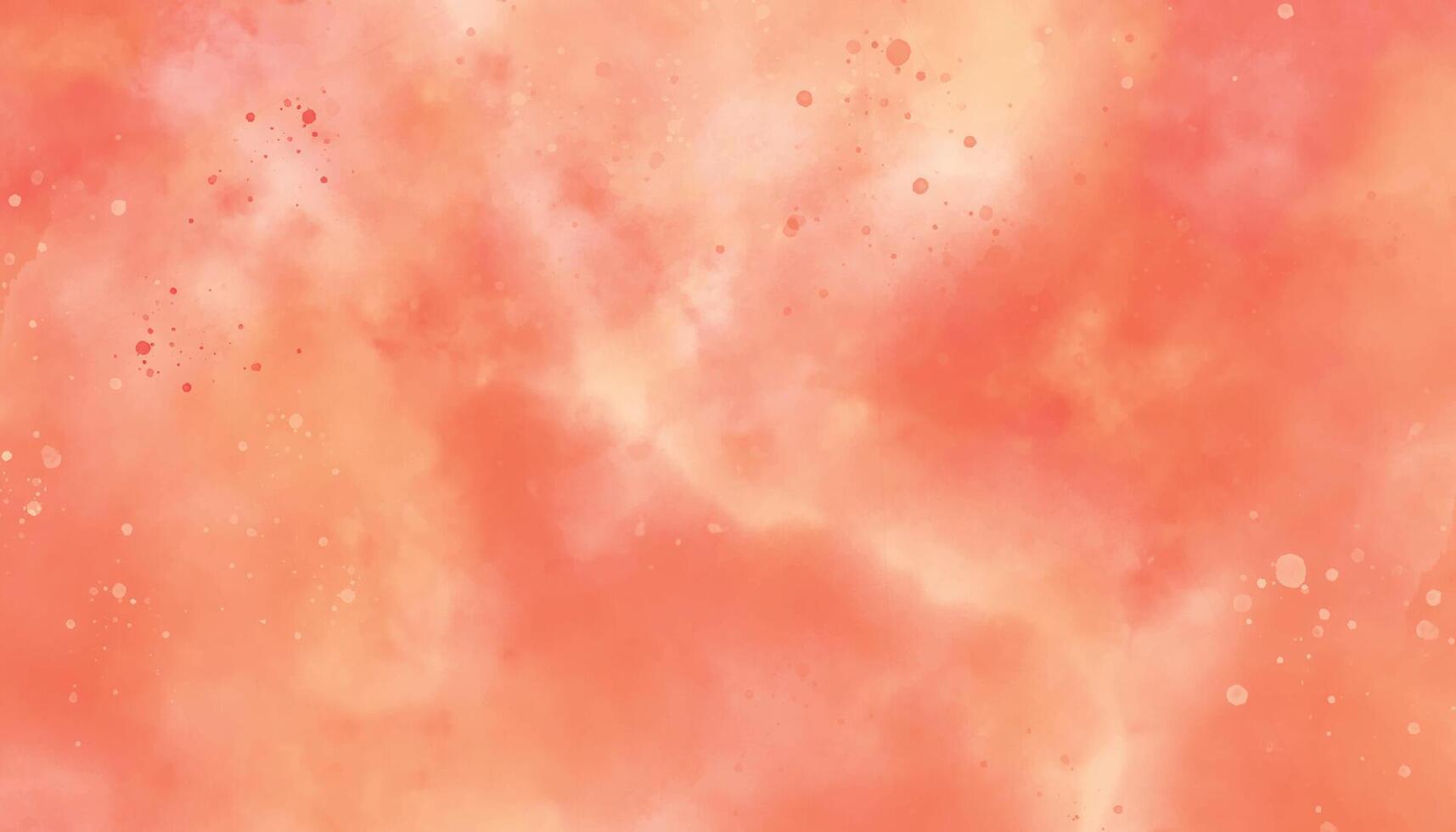 Colorful watercolor background. Soft pink orange watercolor background. Sunset background with dots vector
