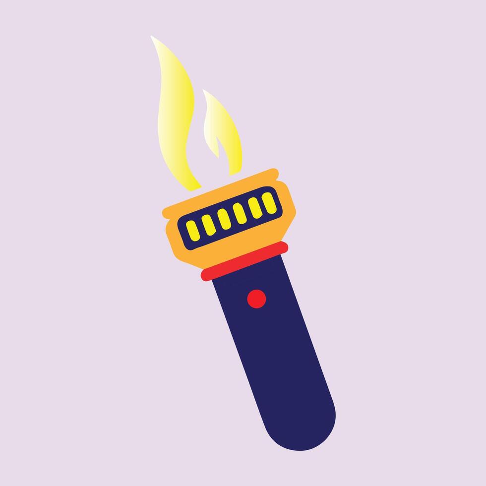 flashlight icon Electric lamp battery powered. Pocket flashlight vector illustrator