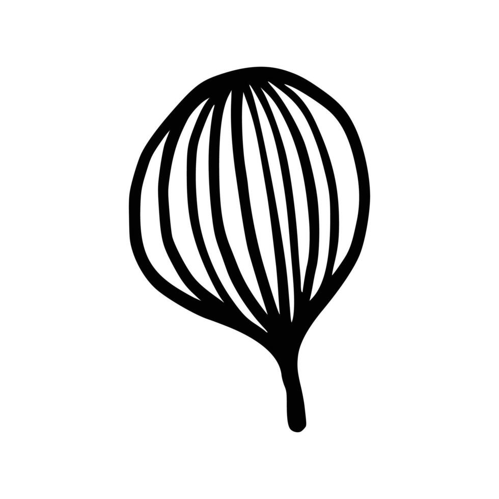 Single Leaf Line Art Illustration Isolated in White. Floral decoration branch leaf plant line. Modern single line art, aesthetic contour. Perfect for home decor such as posters, wall art, tote bag etc vector