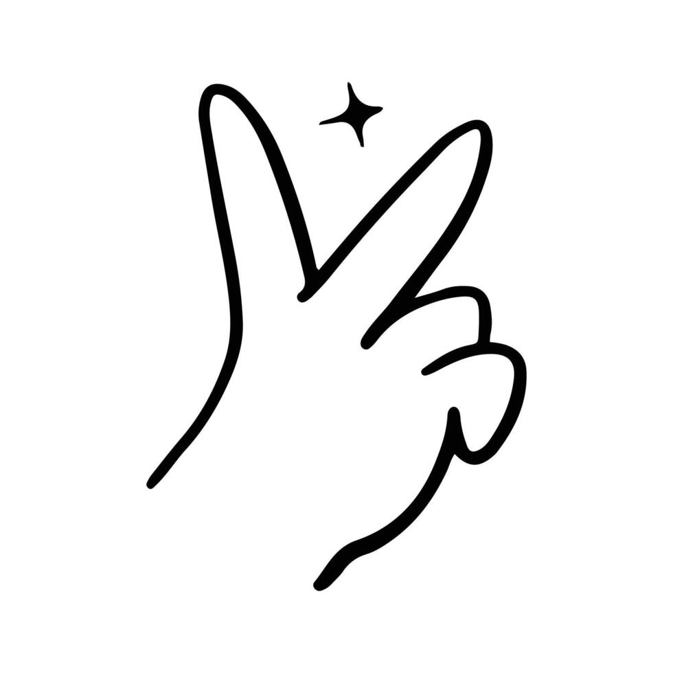 Kawaii Hand Gestures Sign and Symbol Isolated In White Background. Cute doodle cartoon hand design. suitable for stickers, children's books and cartoon elements vector