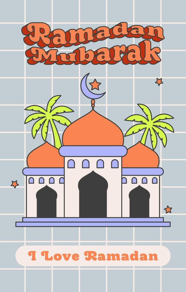 Ramadán Mubarak antecedentes con retro maravilloso estético concepto vector